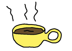 café dans une tasse jaune