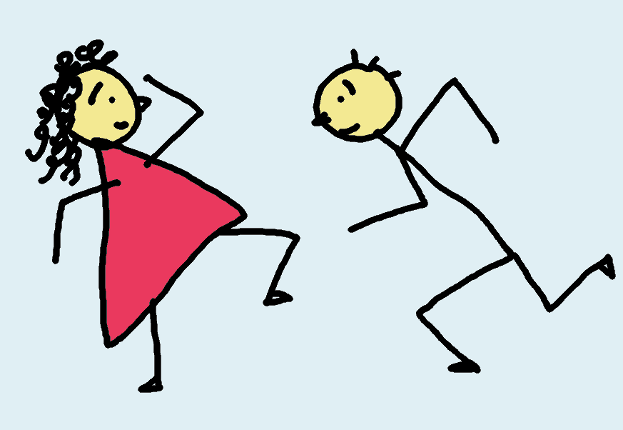 couple qui danse - dessin comic